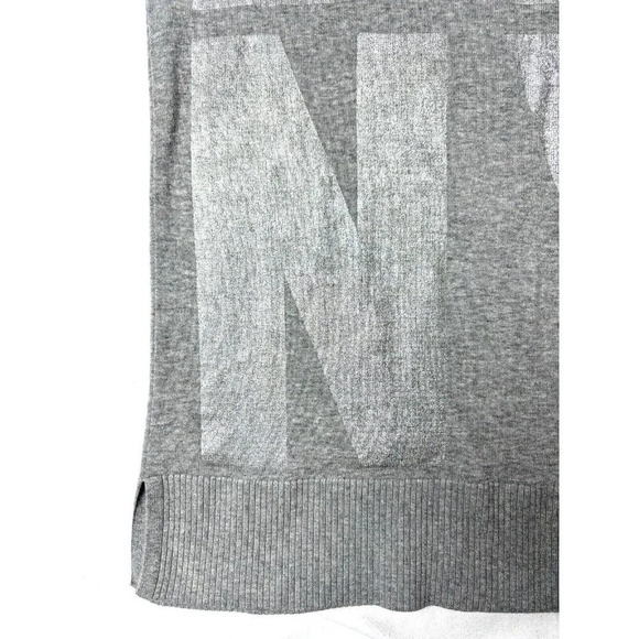 DKNY Women's Size Small Sweater Dress Logo Gray Metallic Streetwear 90s - Picture 8 of 11